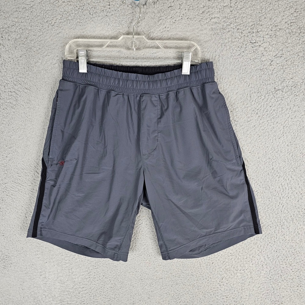 Rhone Shorts Mens Medium Gray Training Athletic Gym Running Activewear Lined 8"